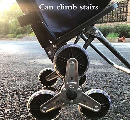 Faltbarer Einkaufswagen, geräuscharm, 3 Räder, Einkaufstrolley mit ausziehbarem Griff, Lebensmittelwagen, einfache… – Bild 6