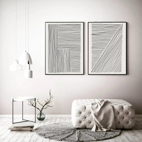 Affiches géométriques abstraites triptyque 80x110 cm salon - 4