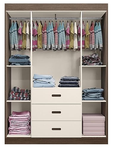 Jogo De Quarto Infantil Livia Com Berço Mini Cama Cômoda e Roupeiro Canaã