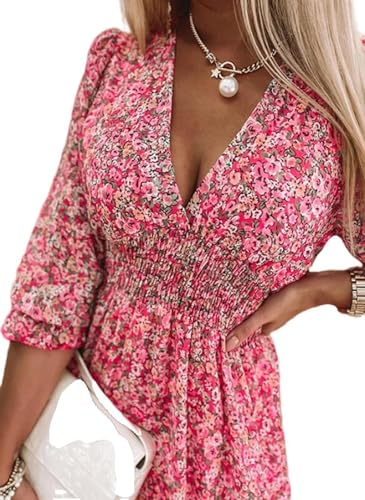 Robe longue violette taille haute : sublimez votre silhouette avec ce pull imprimé fleuri M