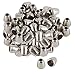 uxcell 100pcs Plastic Bell End Stopper Cord Rope Ends Locks Lanyard Clips Fastener for Backpack Drawstrings Accessories, Silver Tone