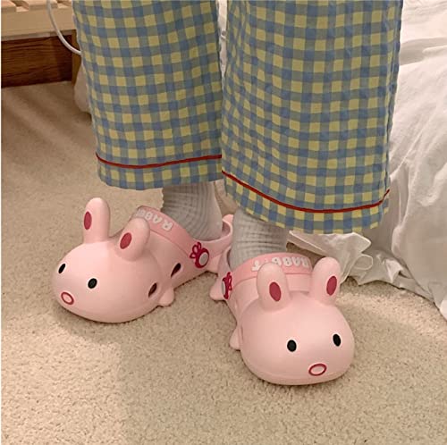 Kawaii Slippers Kawaii Clogs Mules for Girls Women Cute Bunny Summer Shower Slippers Non-Slip Beach Shoes PVC Soft Durable (20-21/Inner Length 15/18-24 Months Toddler,Pink,US_Footwear_Size_System,Toddler,Alpha Range,Medium,18 Months,Female,toddler,24 Months)