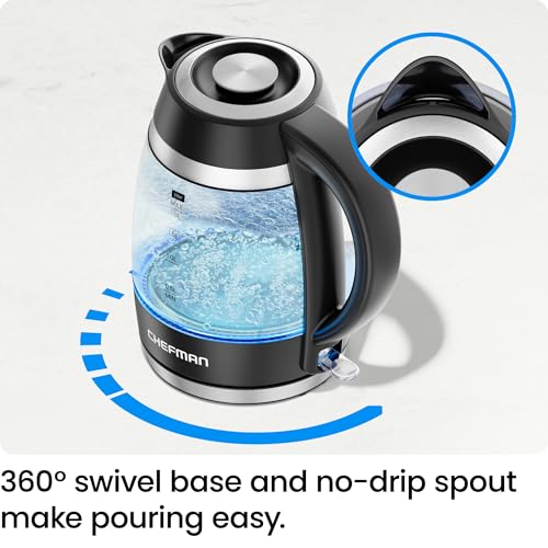 Chefman 1.8L Electric Kettle - 3000W, Auto Shut Off, BPA Free - Image 6