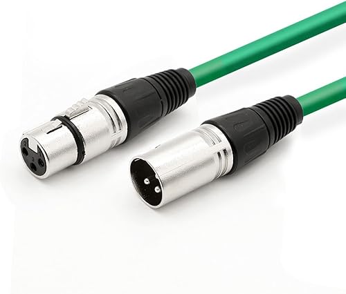 DREMAKE Cable de altavoz de sonido de 16.5 pies, cable XLR de micrófono de 3 clavijas, cable XLR macho a XLR hembra, cable de serpiente para