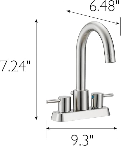 Miniatura 4 de Design House 593947 Eastport II - Grifo de 2 manijas para baño, níquel satinado