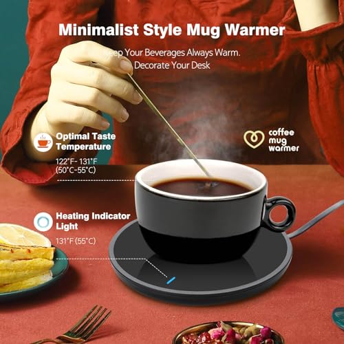 Image of Lesipee Coffee Mug Warmer with Auto Sensor, Smart Coffee Cup Warmer for Desk, Electric Beverage Warmer Plate, Coffee Warmer Auto Shut Off, Candle Warmer for Office Home for Friends