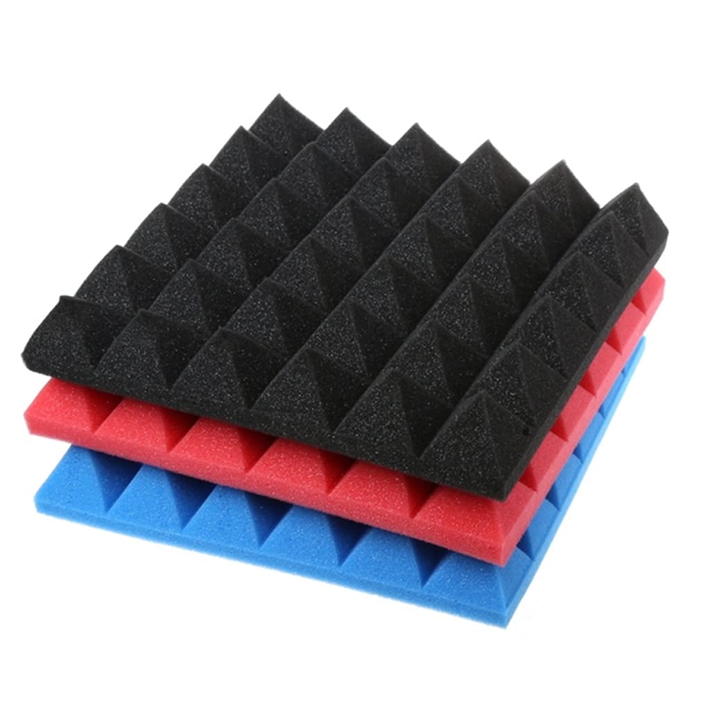 12/24 szt. 30x30x5 cm pianka akustyczna studyjna panele dźwiękochłonne leczenie izolacyjne Ktv Drun Room ścienna pianka dźwiękochłonna podkładka, czarna,D 12 szt.