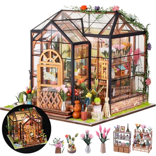 Image of PATPAT DIY Miniature House Kit with LED Lights, Wooden Dollhouse Miniature Kits for Adults and Teens, DIY Craft Kit Ornaments Miniature Dollhouse