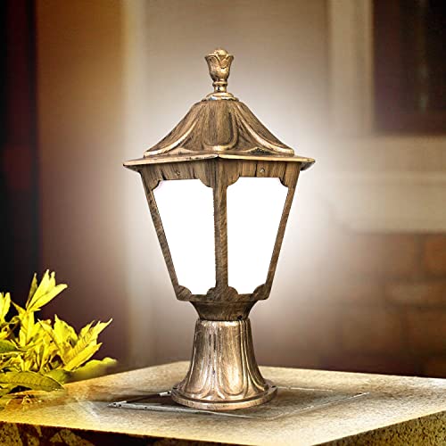 Image of Lights B22 Holder Cast Aluminium Antic Golden Standard Gate Light for Poles & Pillars