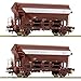 Produktbild Roco 6600124 H0 2er-Set Schwenkdachwagen der DB