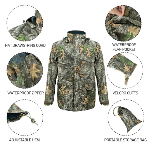 LOOGU Mens Rain Jacket Lightweight, Camo Rain Gear for Men Waterproof, Windproof Rain Coats with Hood4
