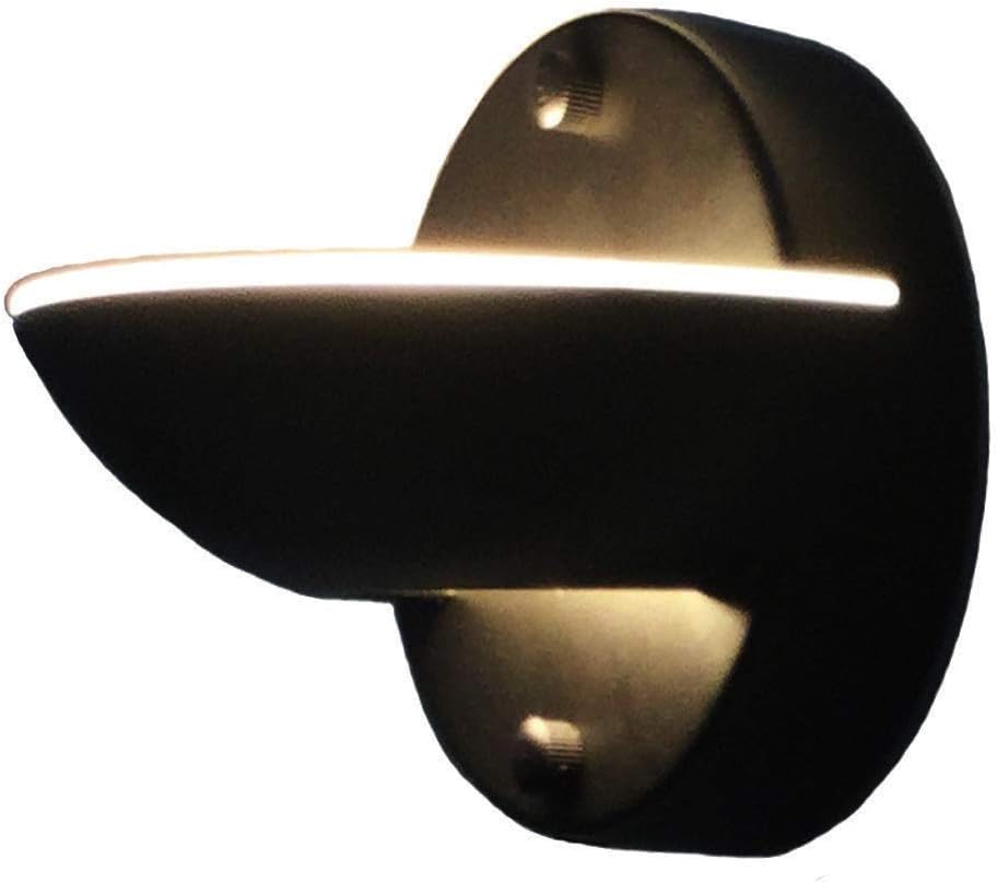 YIFONTIN Led Wall Sconce Up and Down Warm Lamp Bowl Light 10W 2 Pieces Set for Porch Nook Areas Bedroom Porch, Matte Black.