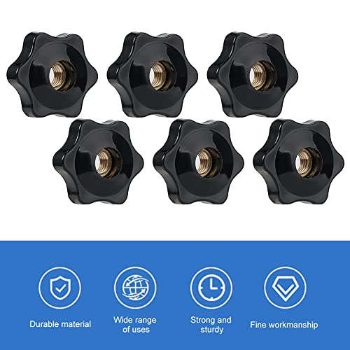 Bouton de Serrage M8, Ecrou Étoile, Bouton de Serrage à Filetage Moleté, Écrou De Serrage M8, Étoile Tête Écrous De Serrage Bouton,pour les Mécaniques, Mobilier, Équipements Électroniques, 6 Pack