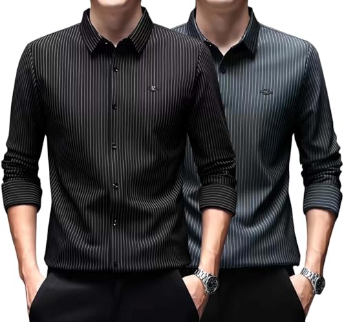 Image of Lymio Men Shirt || Striped Shirt for Man || Full Sleeve|| Premimum Casual Style (Royal)
