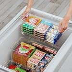 Hudgan 2 Boîtes d'organisateur de congélateur profond, bacs de rangement de congélateur à poitrine empilable côté droit, organisateurs de cellier et de stockage, en plastique de qualité alimentaire