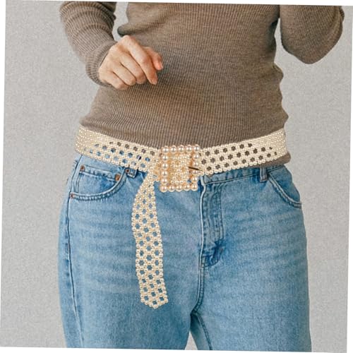 FRCOLOR Women’s Pearl Waist Belt Dress Adjustable Buckle – Chic Decorative Waistband for Formal and Casual Wear – Random Style Selection3