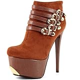 Absatzhöhe ca. 15 cm Luichiny Damen Stiefeletten Booties ADDIC TED Whiskey Suede Gr. 40