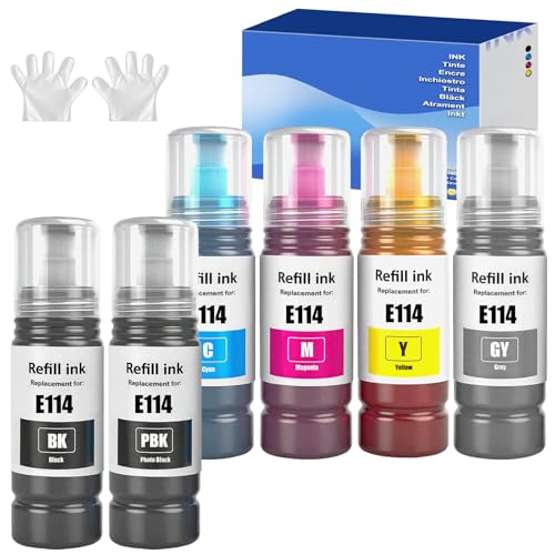 Pack encre compatible Epson 114 bouteille multipack 6 couleurs pour ET-8500
