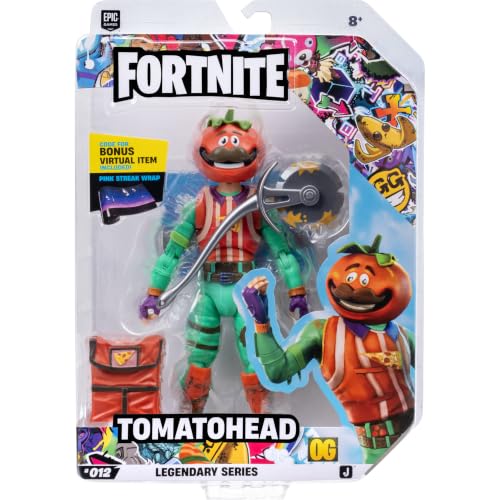 Fortnite Legendary Tomatohead - 6-inch Articulated Figure with Harvesting Tool, Back Bling, and Code for Bonus Virtual Item