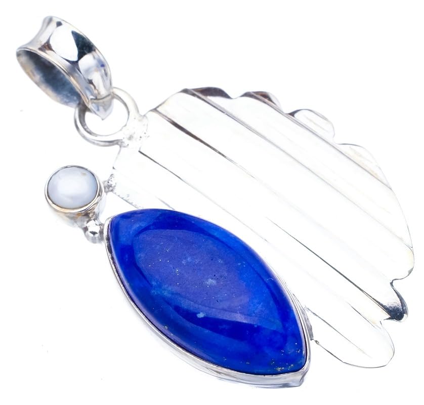 Pendentif lapis-lazuli naturelle et perle le cadeau artisanal idéal