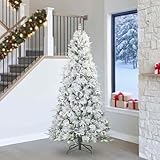 Árbol de Navidad artificial plegable verde de 240 cm, PE y PVC, con luz LED blanca cálida, para interior y exterior protegido