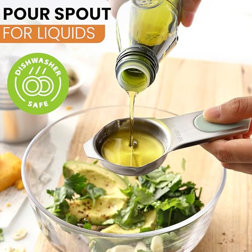 Image of Spring Chef Magnetic Stainless Steel Measuring Cups Set of 7, Winter Frost