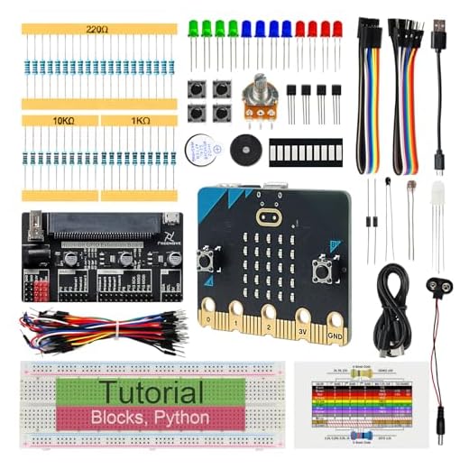 Freenove Basic Starter Kit for BBC micro bit (V2 Included), 179-Page Detailed Tutorial, 162 Items, 27 Projects, Blocks and Python Code