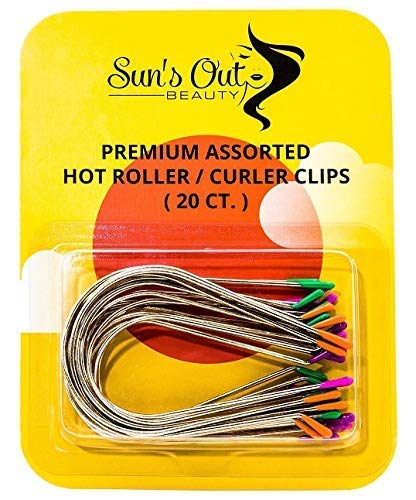 Sun's Out Beauty Premium Assorted Hot Roller Clips - 20 Count - 4 Different Sizes - Fits Most Large to Jumbo Size Rollers - Curlers - Metal - Hair Accessory
