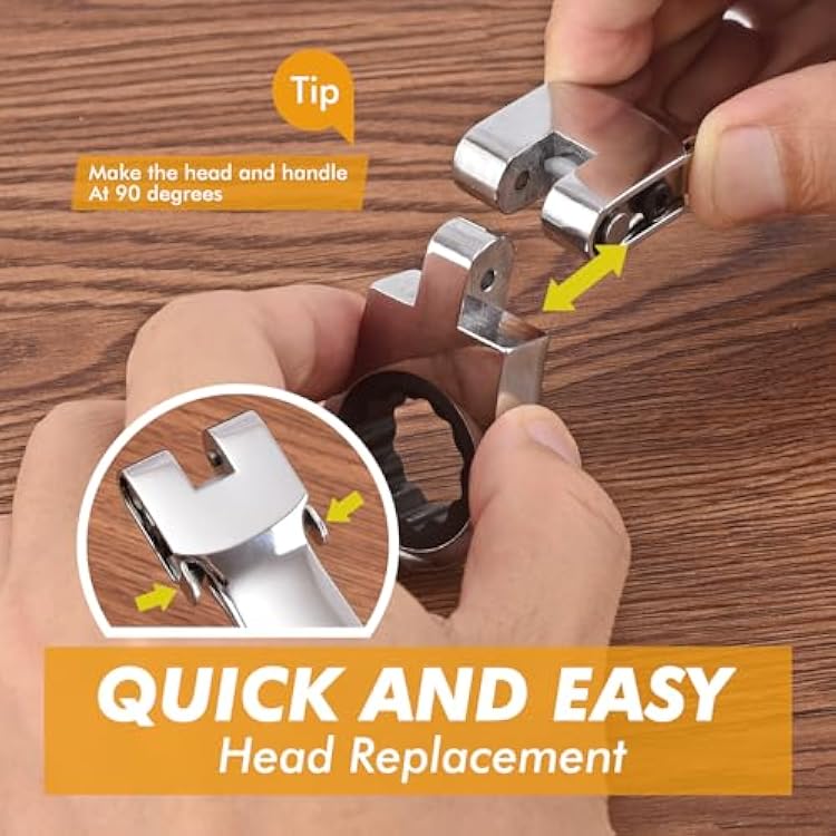 Flex Head Ratcheting Wrench Set, 8-19mm Ratchet Wrench Set with Interchangeable Heads for Mechanic Repair