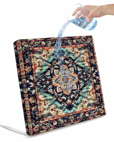 Onekaccu 2 Pack Indoor/Outdoor Seat Cushion Cover, Bohemian Cushion Seat Cover Waterproof Chair Cushion Slipcovers Pad with Ties for Patio Garden Vintage Floral Mandala Flower Aztec Boho 24Lx24W