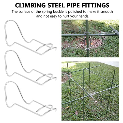 Yardwe Steel Pipe Connection Buckle 25Pcs Trellis Plant Buckle for Garden Cane Support Spring Clip Durable Steel Fixing Connector - Image 4