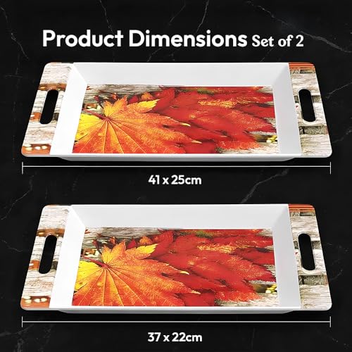 Image of Crystal By UPC Melamine Serving Tray, Set of 2 (Medium and Large Size) Rosseate Series Tray