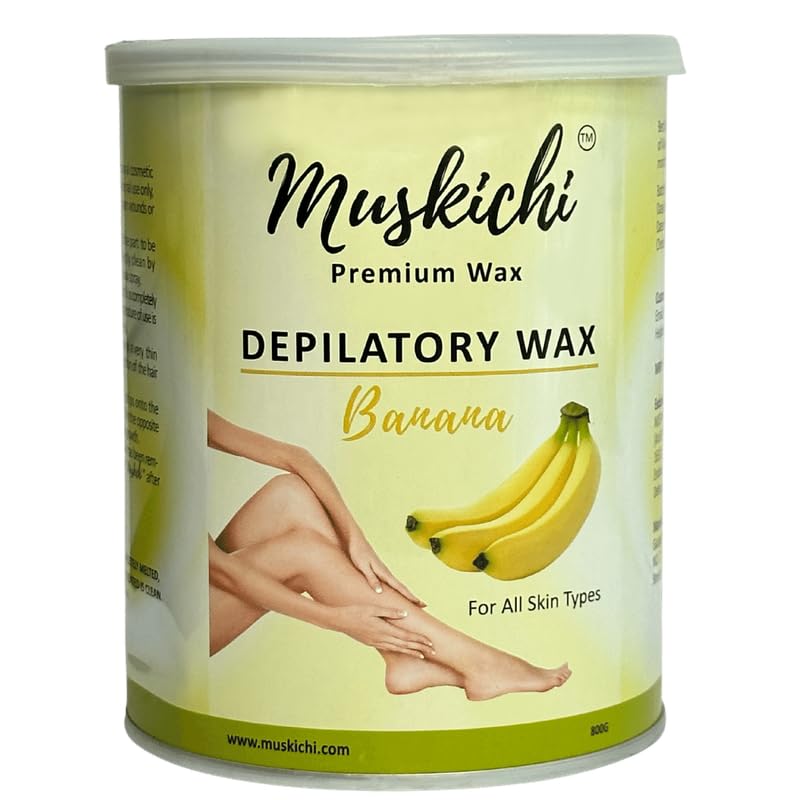 MUSKICHI Wax for Smooth Hair Removal (800 ml) Banana Liposoluble Wax for Face - Upper Lips, Arms, Legs, Bikini Line, Underarms and Full Body | Wax for Men & Women | Wax for All Skin Types (B0D4VKQDR6) Amazon Price History, Amazon Price Tracker