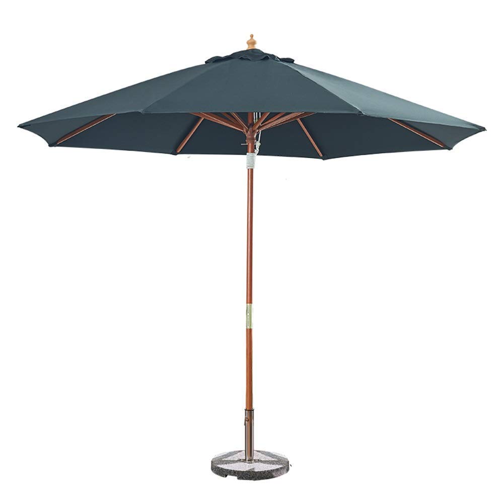 Sombrilla de jardín de madera de 9ft para playa y solárium 8