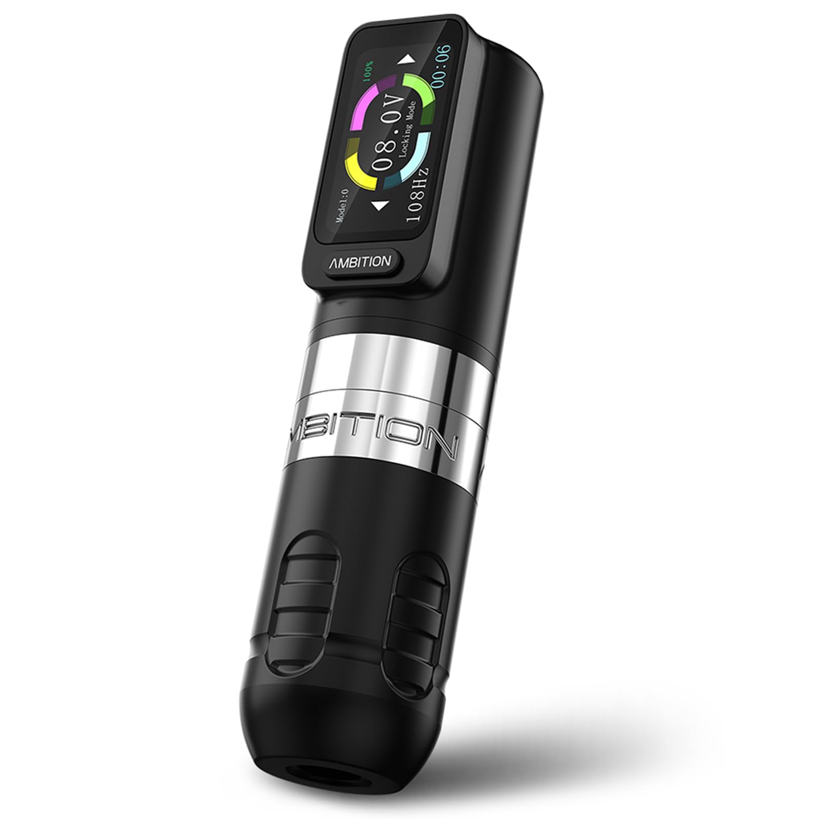 Ambition Zetton Tattoo Machine with 2400mAh Battery Brushless Motor Straight Drive Bar Color Touch Display Rotary Tattoo Gun Cartridge Pen Supply for Professional Tattoo Artists