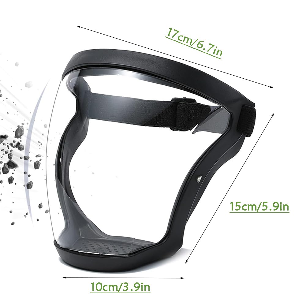 2 mascarillas protectoras,Mascarilla protectora completa,Mascarilla transparente para adultos,Mascarilla reutilizable con 10 piezas de filtro de algodón,fácil de reemplazar