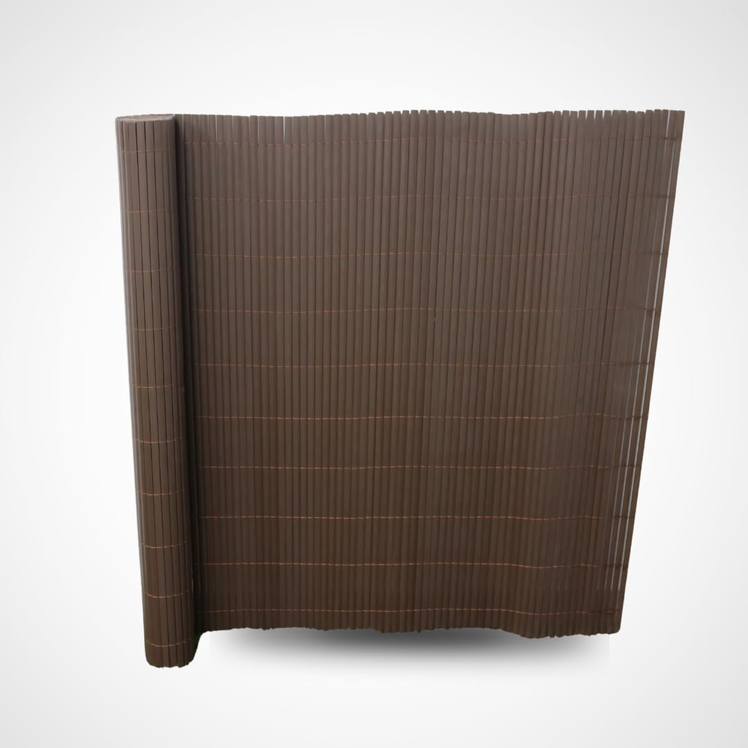 COMERCIAL CANDELA FELPUDOS Y ALFOMBRAS Cañizo PVC Doble Cara con Bridas | Estera de PVC | Resguardo Visual Intimidad para Jardín, Balcón o Terraza | Resistente Color (1_x_3_Metros, MARRÓN)