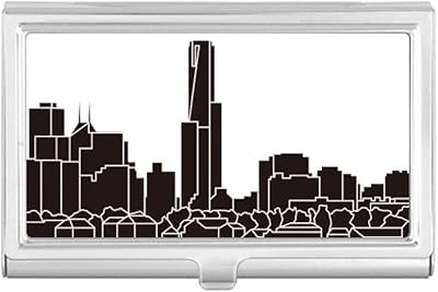 Australia City Landmark Skyscrapers Outline Business Card Holder Case Pocket Box Wallet