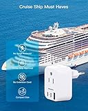 European Travel Plug Adapter USB C, HANYCONY International Plug Adapter, US to Europe Adapter Plug 2 Outlets 3 USB Ports(2 C Port), Type C Power Adapter to Italy Spain France Portugal Iceland Germany - Image 5