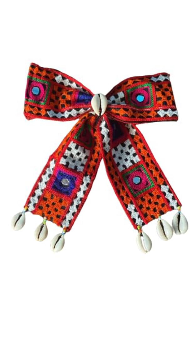 TRACY Hair Accessories Bow Tie Hair band Kutchi Lace Hair Clip with Shell Dandiya Night For Women || Navratri collection||Handmade product|| (2PCS,MULTICOLOR...) (B0DGCN7618) Amazon Price History, Amazon Price Tracker