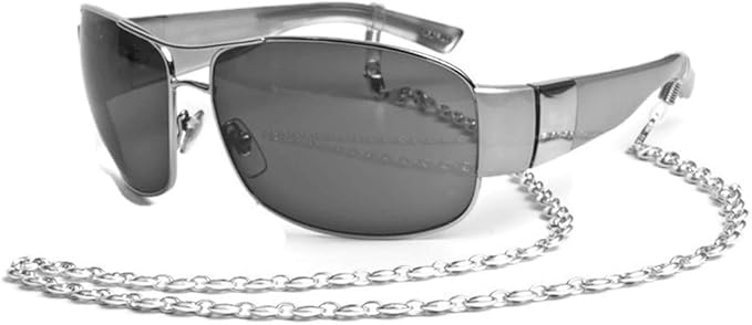 Amazon メガネチェーン シルバー眼鏡ホルダー エレガントなサングラスアイウェアリテイナー インスピレーションを受けたグッチパフ シルバーチェーンメガネ 男女兼用 925シルバー クリアグリップ付き 眼鏡小物 通販