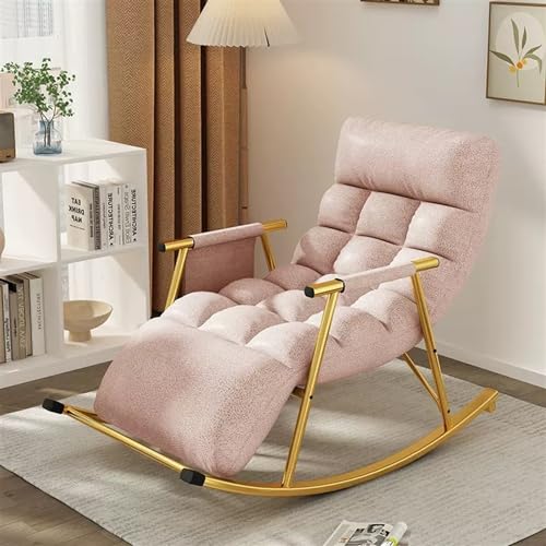Mecedora Moderna para guardería, sofá Tumbona de Tela técnica Transpirable con Respaldo Ajustable, cómoda butaca para Sala de Estar, Mecedora de jardín con reposapiés y Bolsillos l