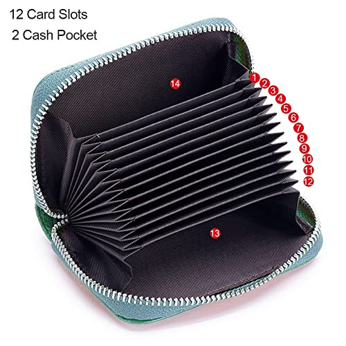 EASTNIGHTS RFID Credit Card Holder Genuine Leather Credit Card Wallet with Zipper3