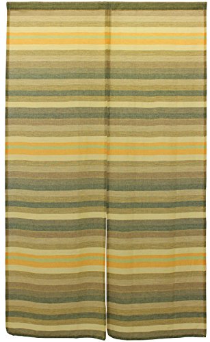 SunnyDayFabric のれん イタワ 北欧風 B グリーン 約85cm幅×150cm丈