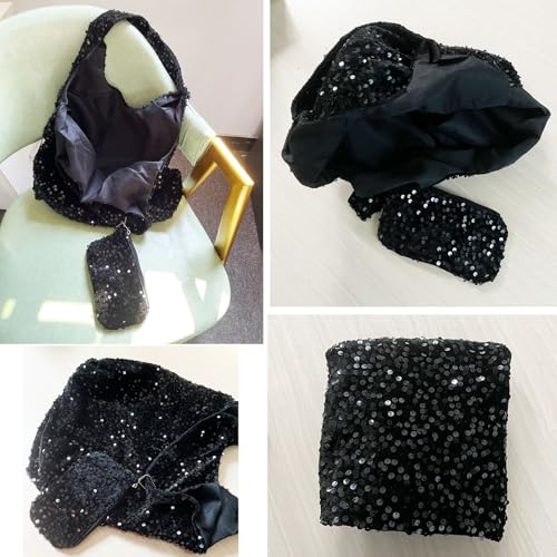 Bolso tote de lentejuelas para mujer, elegante y espacioso miniatura 4