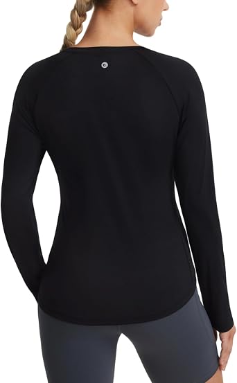 baleaf Long Sleeve Cooling Workout Tops for Women Sun Shirts UPF 50+ Quick Dry Lightweight Soft Running Athletic Gym Hiking