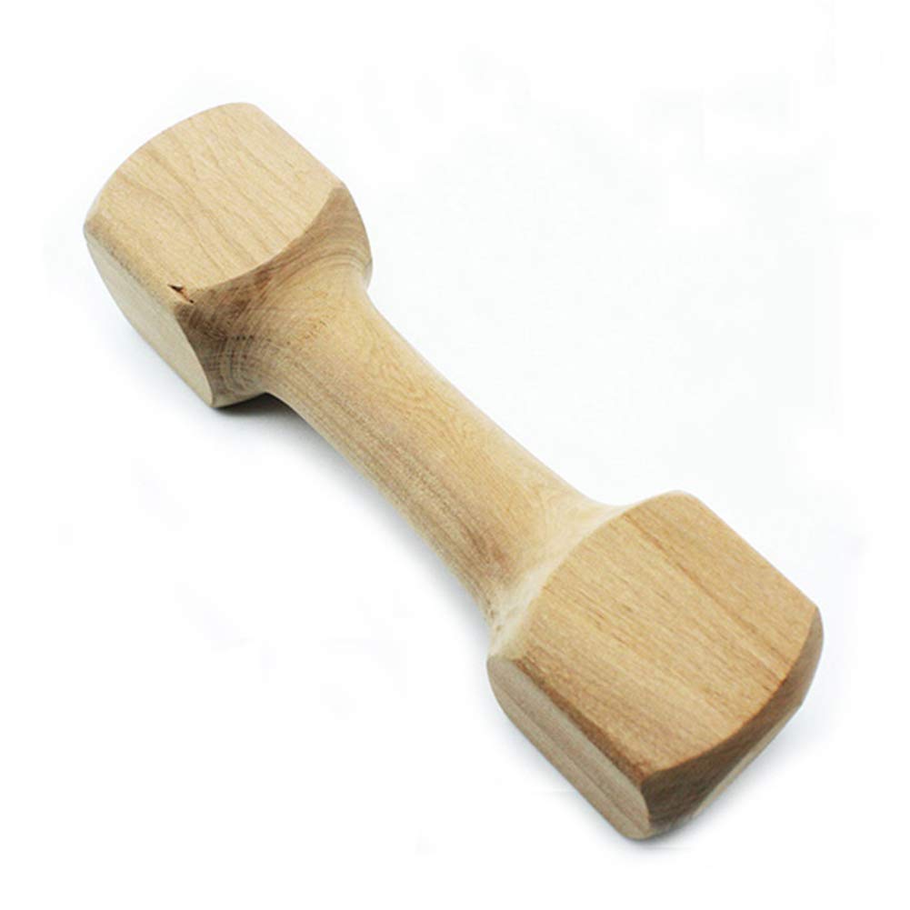 Safe Non-Toxic Wooden Dog Training Dumbbell Pet Bite Toys for Dogs Outdoor Interactive Supplies S M Burlywood 20.5X5.5CM