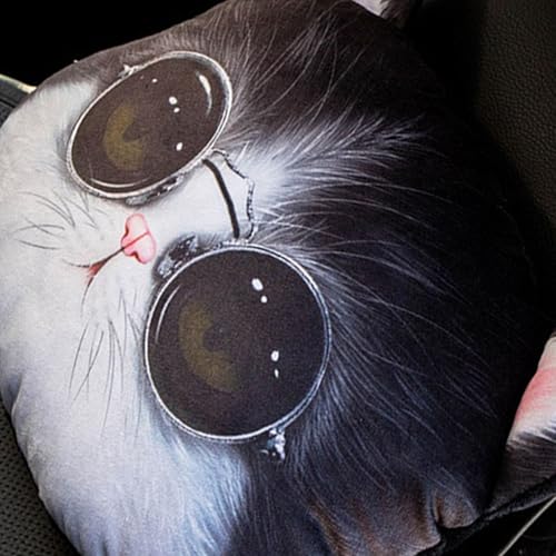 Almohadas para reposacabezas de coche con diseño de gato miniatura 2