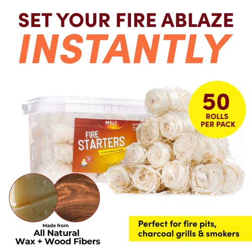 Melt Candle Company Fire Starter - Fire Starter Pack For Chimney, Grill Pit, Fireplace, Campfire, Bbq & Smoker - Water Resistant And Odourless. #TOP1