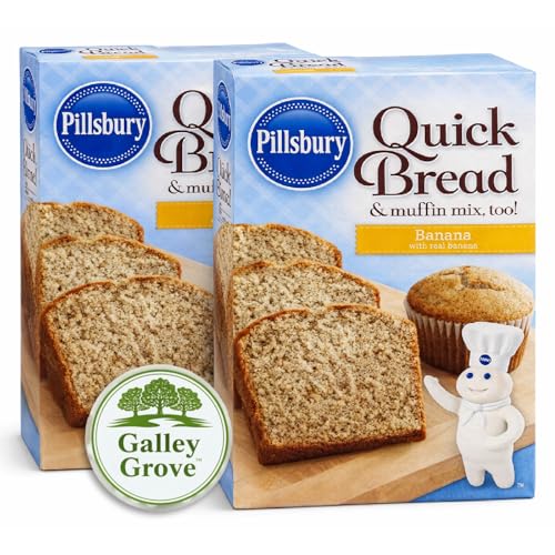 Pilsbury Quick Bread Banana Bread & Muffin Mix, 14 oz (2-Pack) Bundle With Galley Grove Sugar-Free Breath Mints